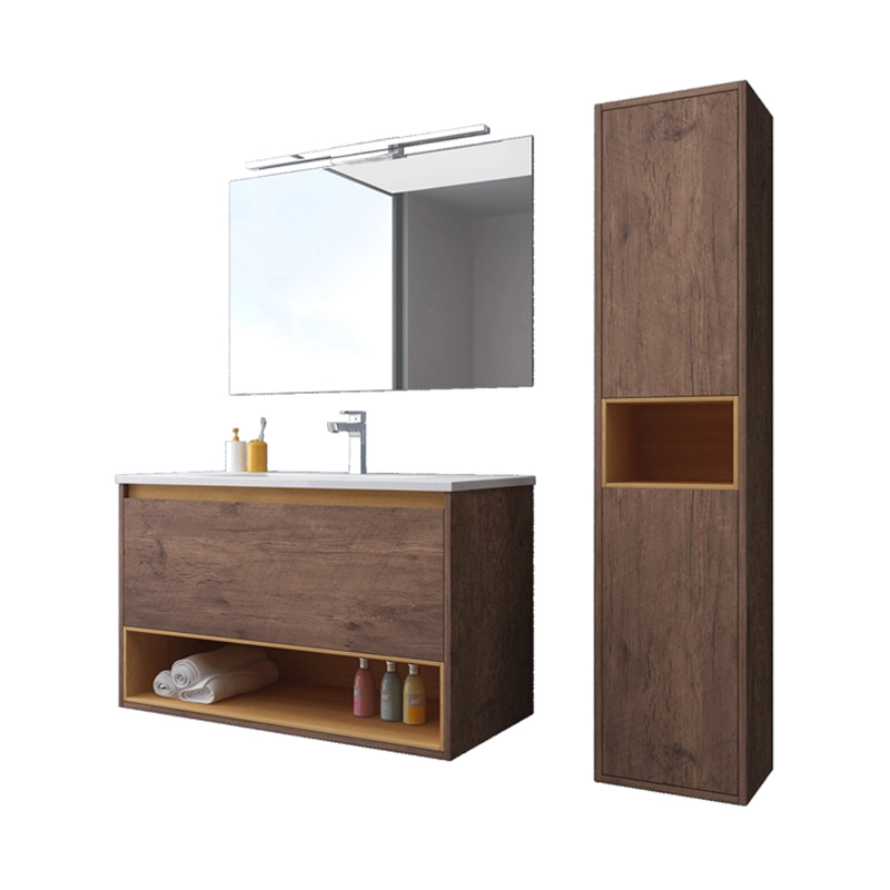 Modern Style Bathroom Furniture with Melamine Finished and LED