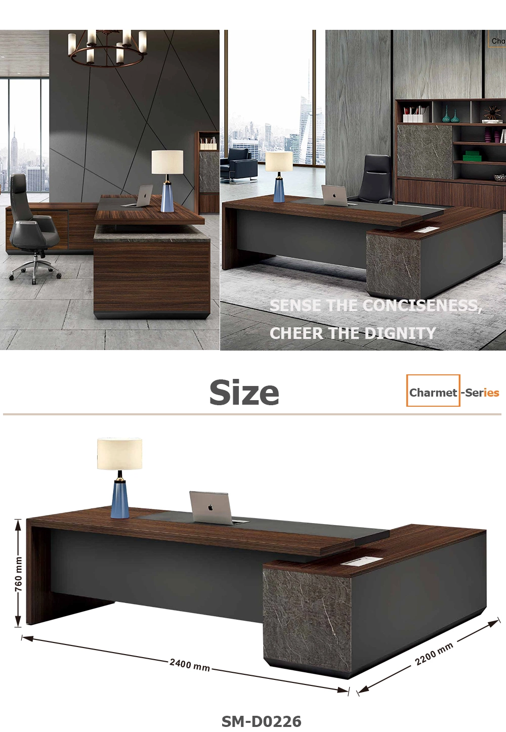 New Design Classic Modern Luxury Wooden Melamine Working L Shape Director Manager CEO Executive Office Furniture Office Desk